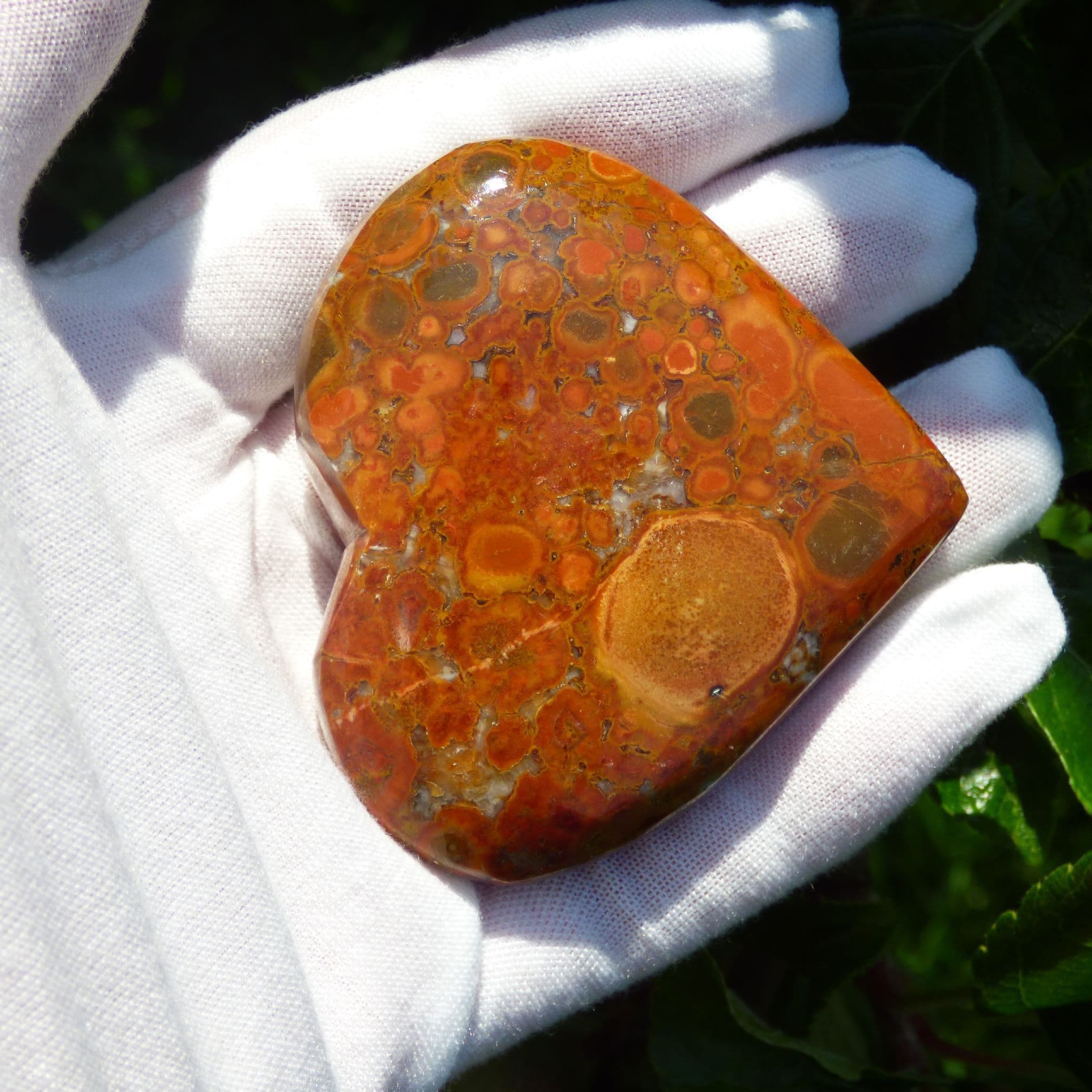 King Cobra Jasper Heart Palm Stone +Gift Bag