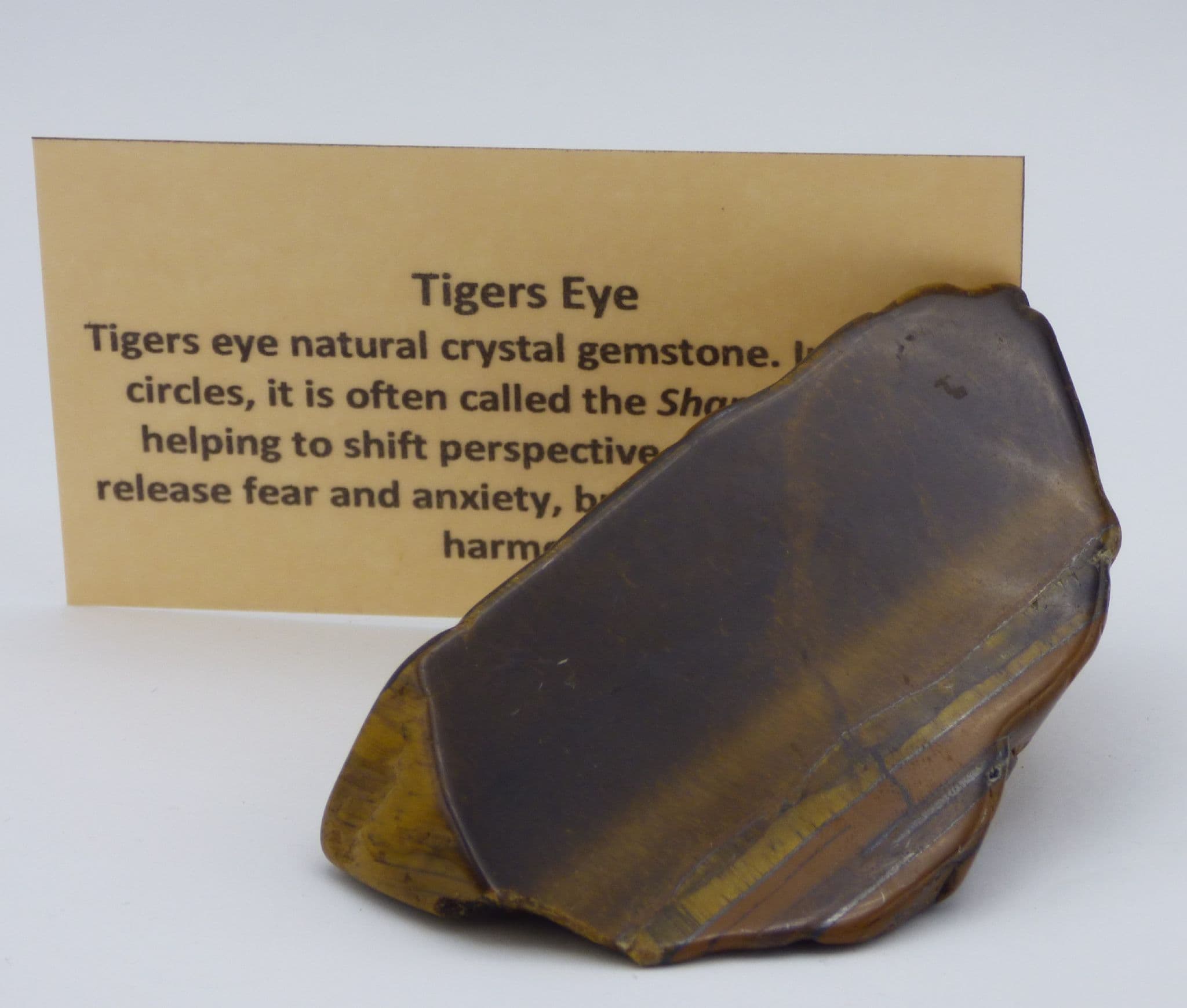 Natural Tigers Eye Palm Stone from South Africa