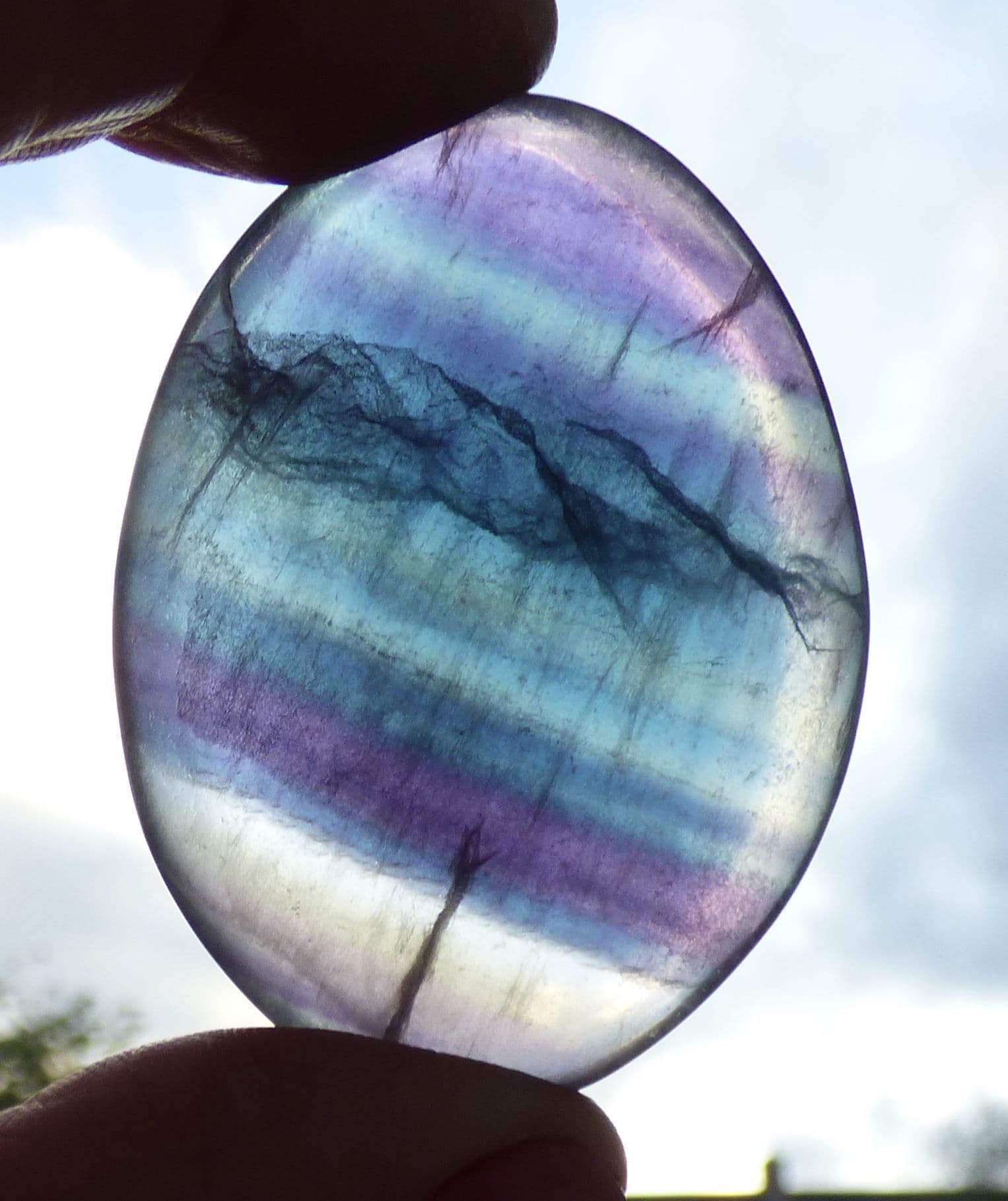 Rainbow Fluorite Palm Stone