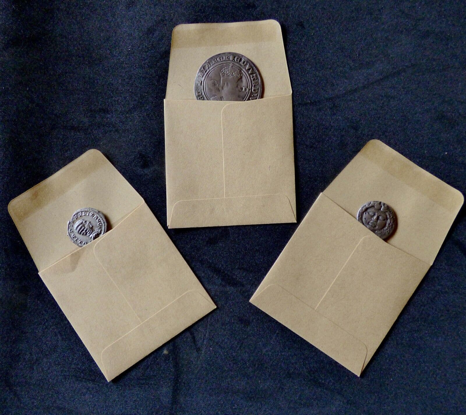 25 Brown Paper Coin Envelopes Acid Free-Stamp-Keepsake-Collectors-Beads 60 x 60 mm