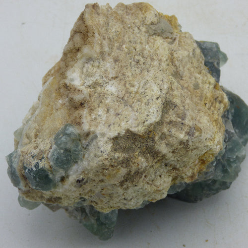 Natural Green Fluorite Crystal Cluster from Madagascar with Display Stand