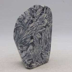Pinolite Black White Crystal Ornamental Freeform Marble Stone Austrian