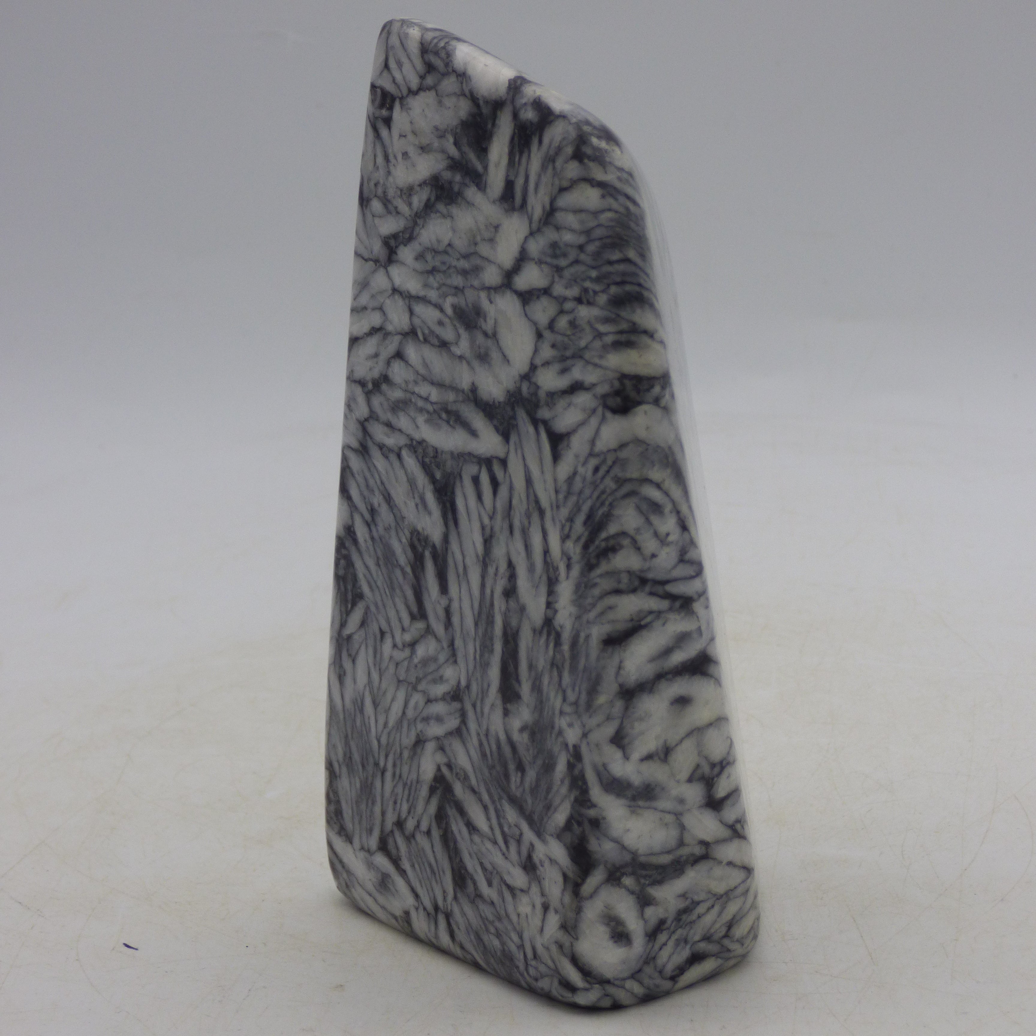 Pinolite Black White Crystal Ornamental Freeform Marble Stone Austrian