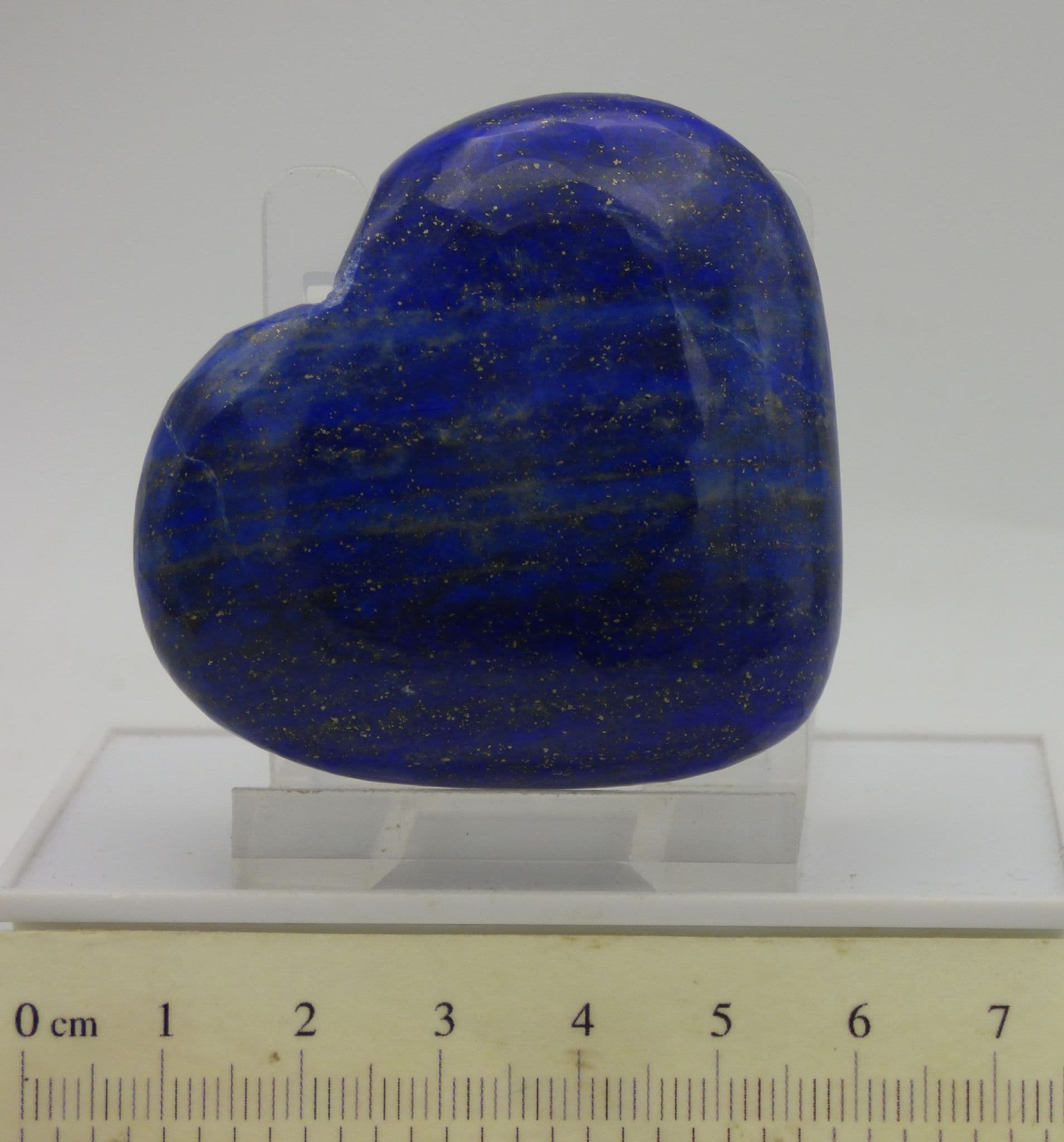 Blue Lapis Lazuli Crystal Heart   5.5 cm+ Organza  Bag + Display Stand