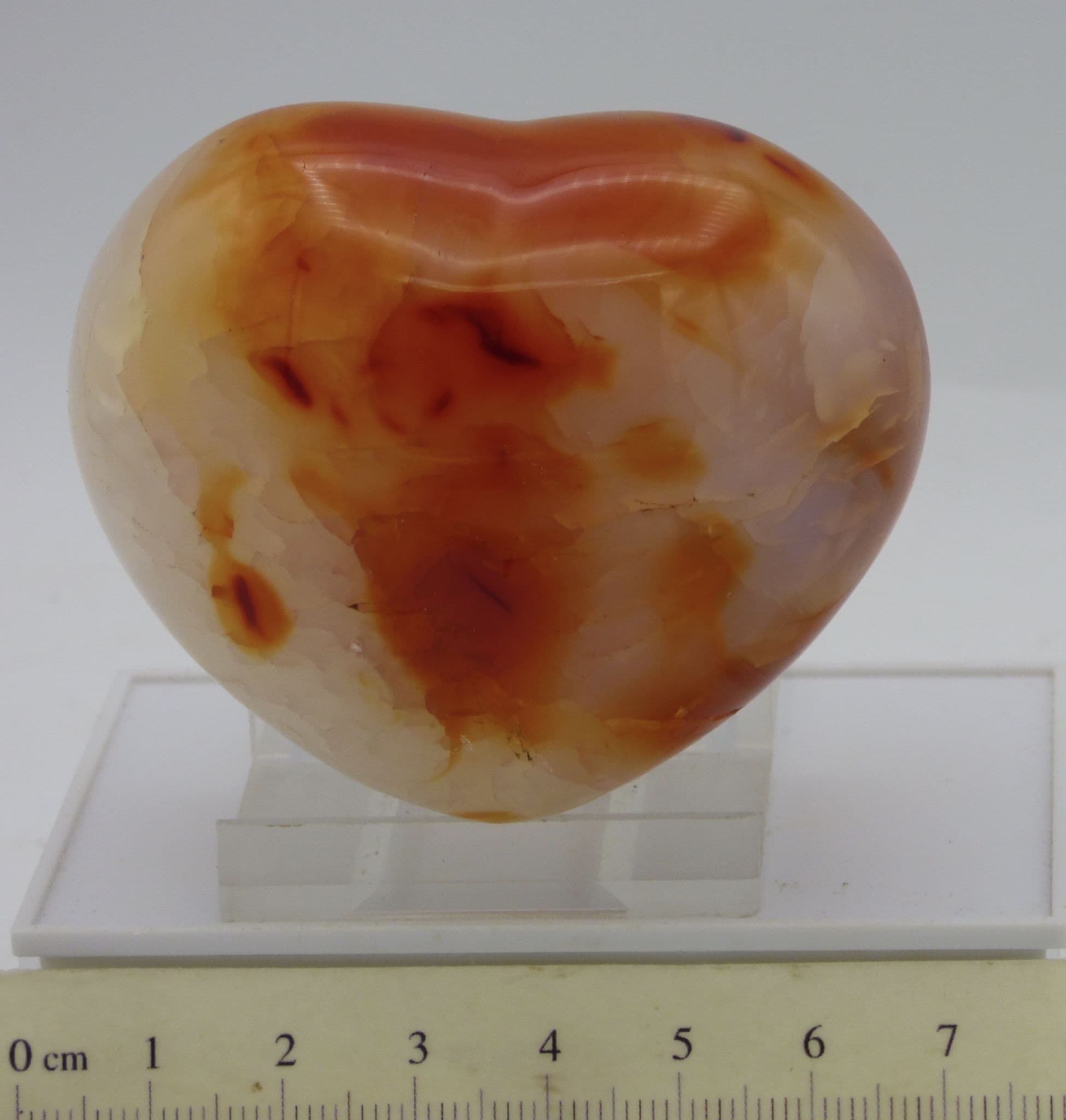 Carnelian Crystal Heart  6.4 cm/ 164 gms