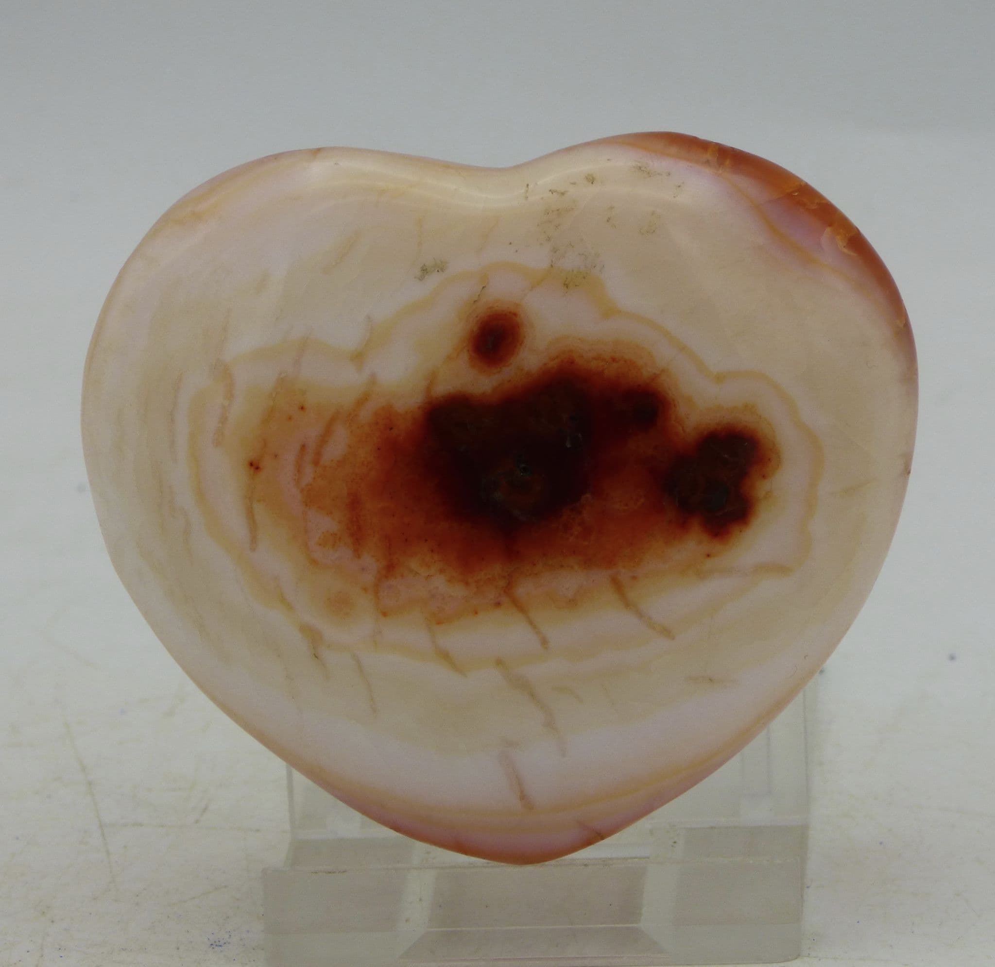 Carnelian Crystal Heart  6.5 cm 96 gms