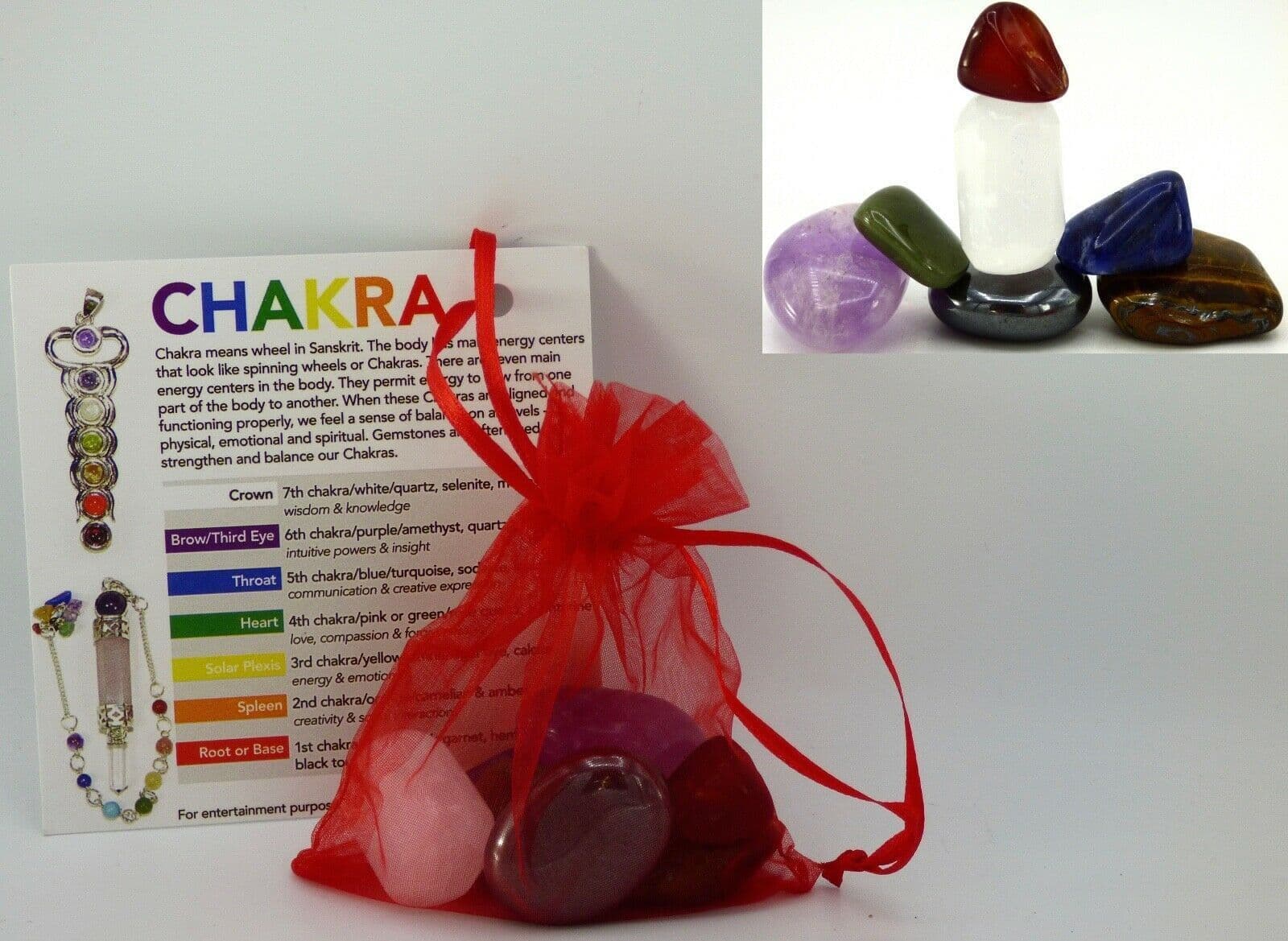 Chakra Gemstone Gift Bag  Starter Set Containing  Gemstones  Special Offer