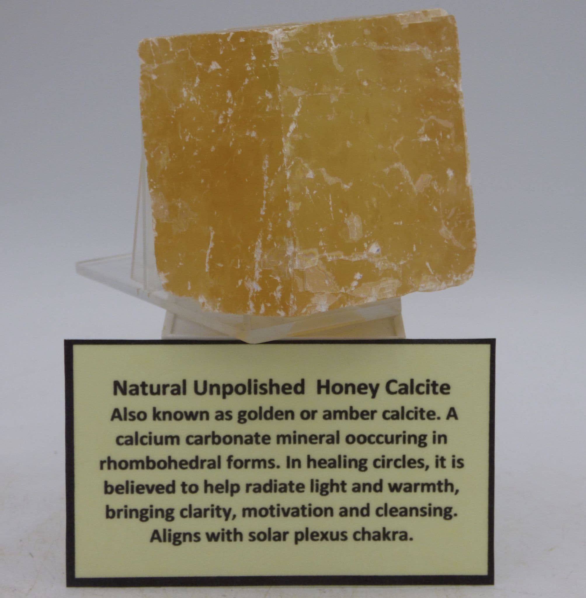 Honey Calcite Crystal Rhombohedron