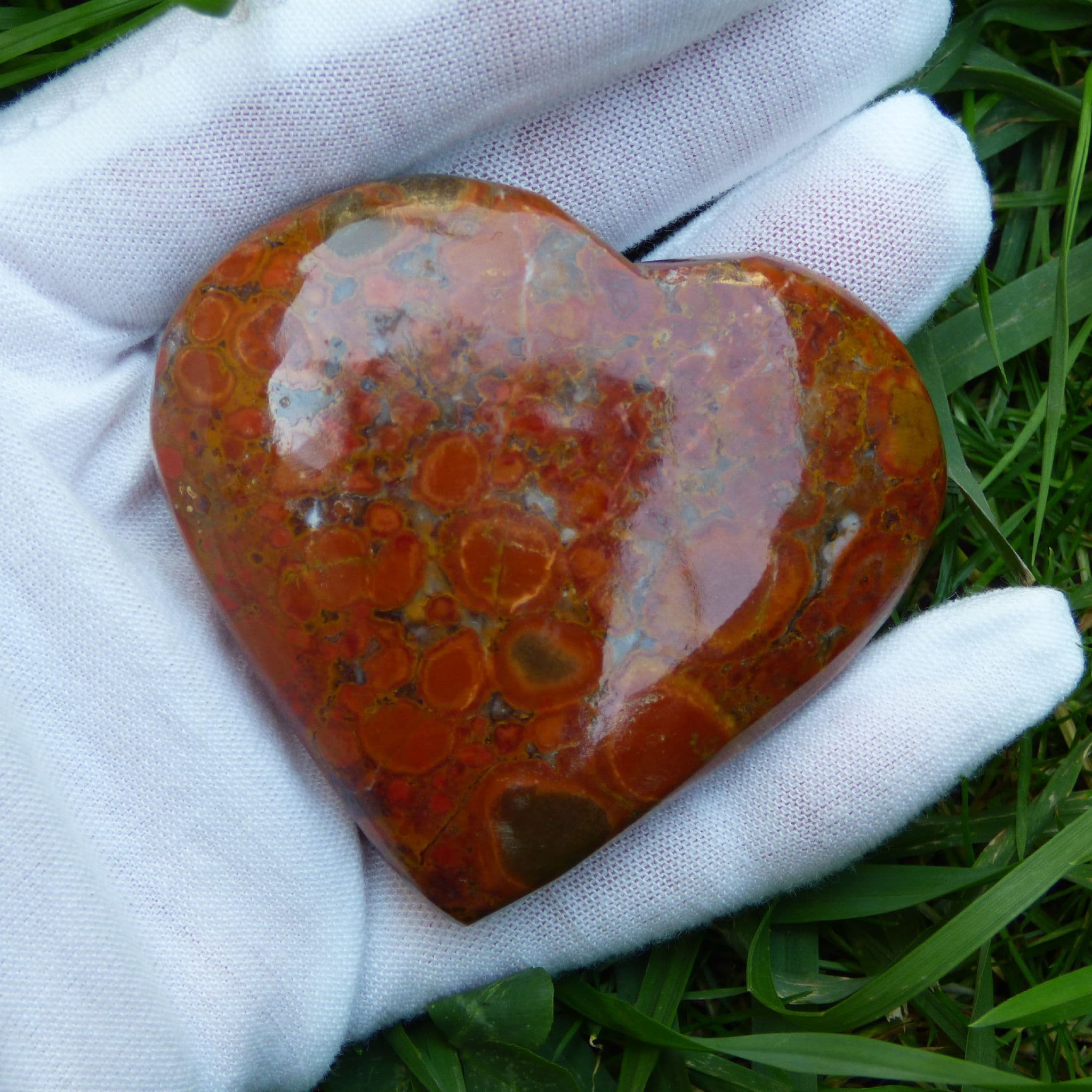 King Cobra Jasper  Heart / Palm Stone +Gift  Bag