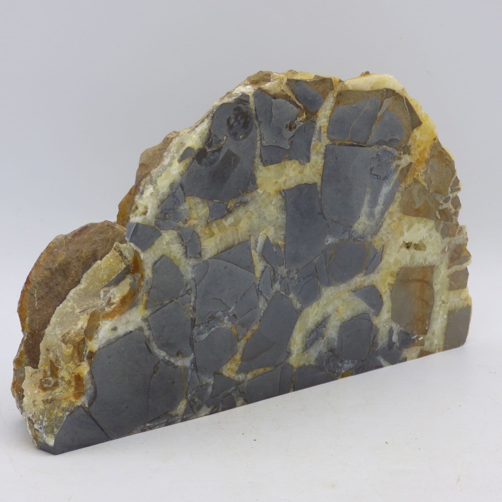 Large Freestanding Septarian Nodule Crystal Polished Nodule Section from Norfolk 1.8 kg