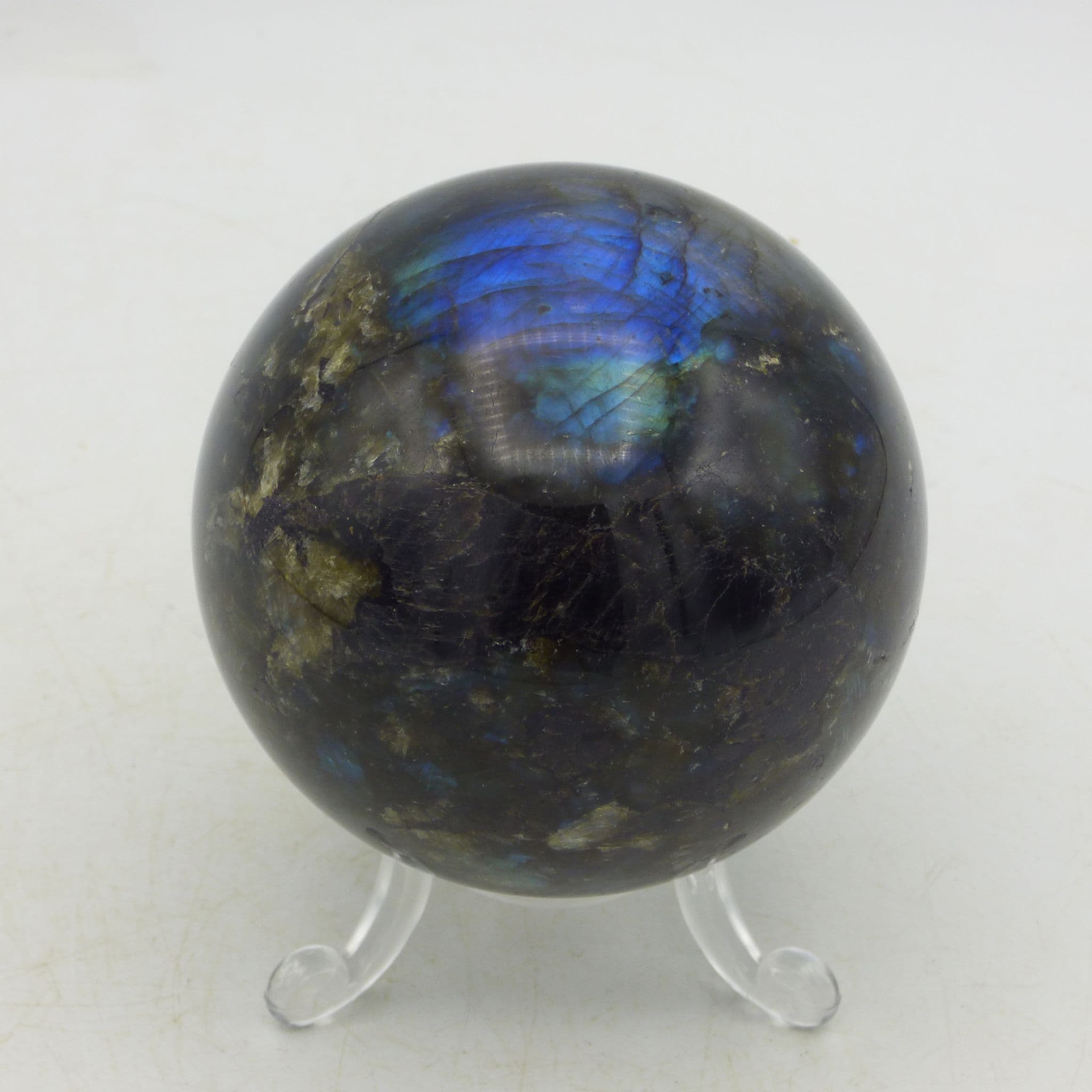 Large Labradorite Crystal Sphere from Madagascar 435 gm + Stand