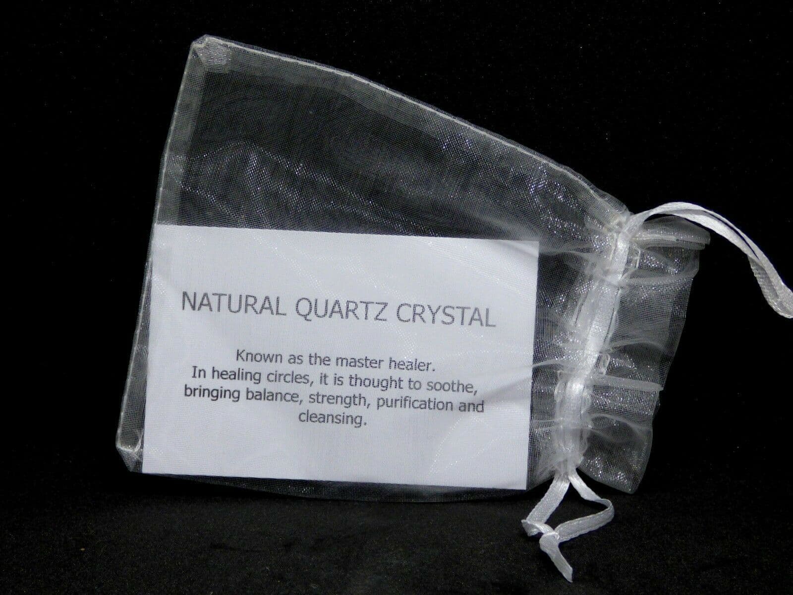 Natural Crystal  Quartz Candle Holder+ 3 Tea Lights in Organza Gift  Bag + Card