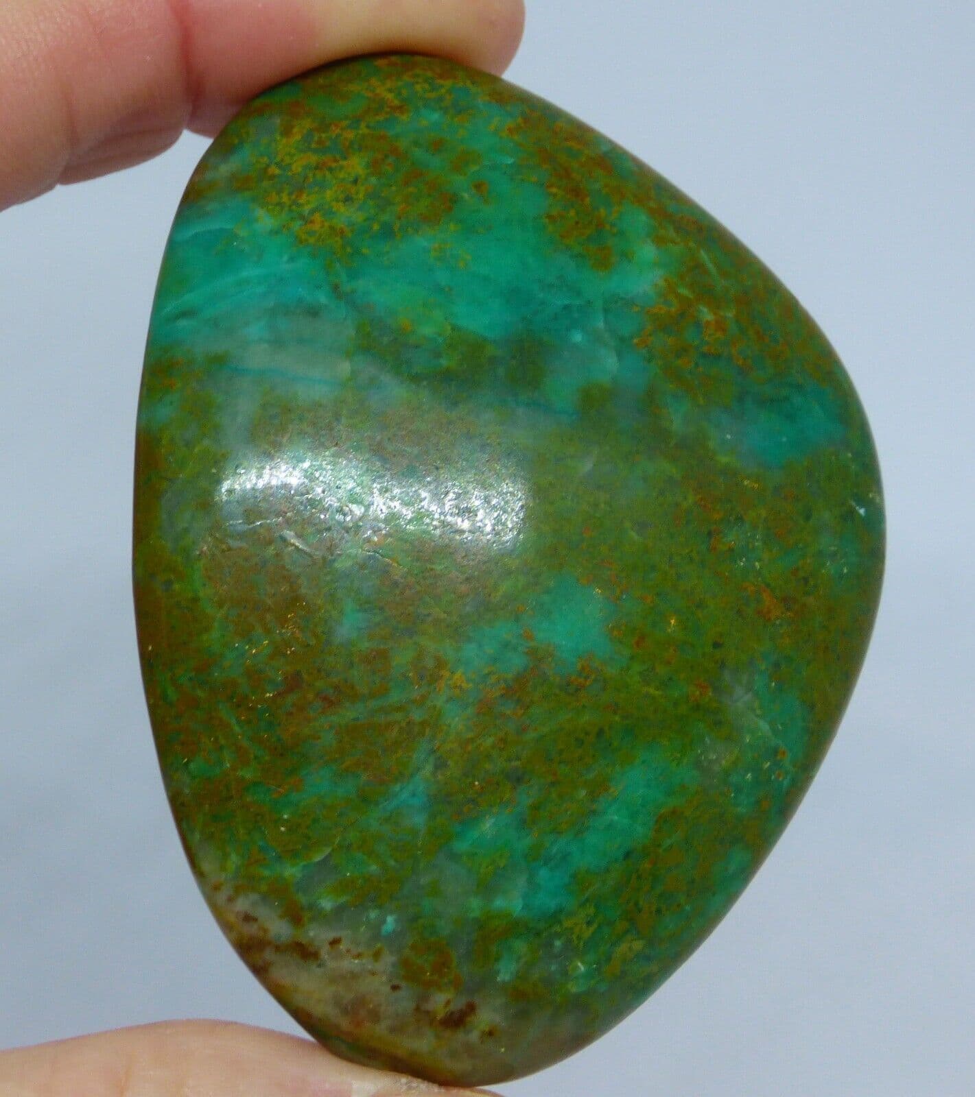 Natural Green Chrysocolla Crystal Gemstone from Peru 6.3 x 4.7cm 60 gm Gift Bag