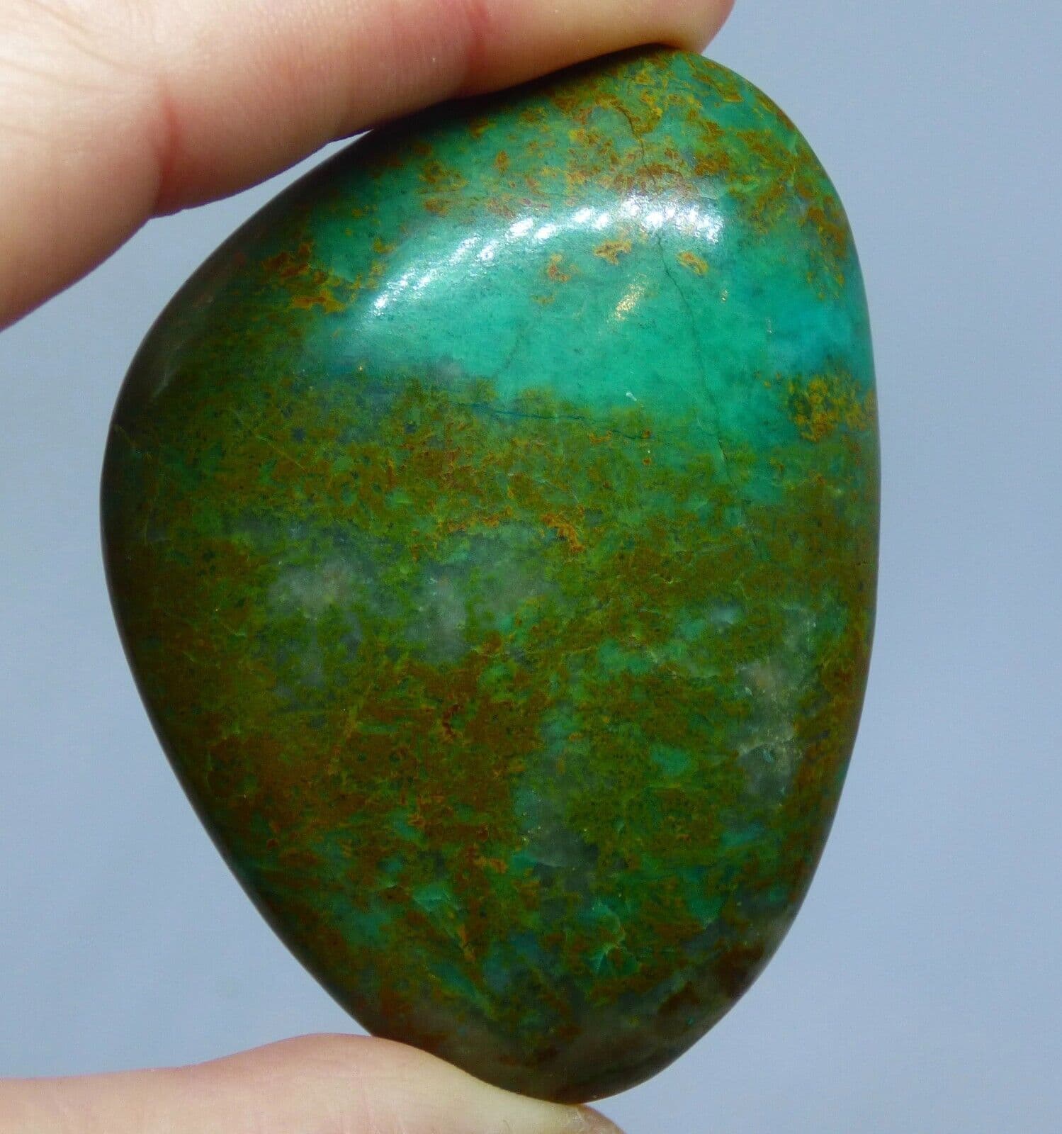 Natural Green Chrysocolla Crystal Gemstone from Peru 6.3 x 4.7cm 60 gm Gift Bag