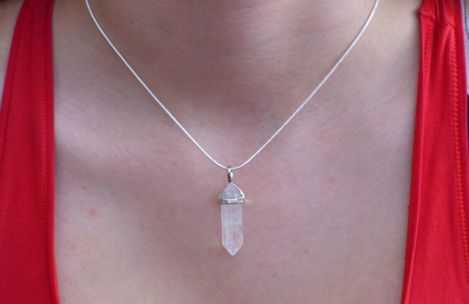 Natural Quartz Crystal Pendant Point