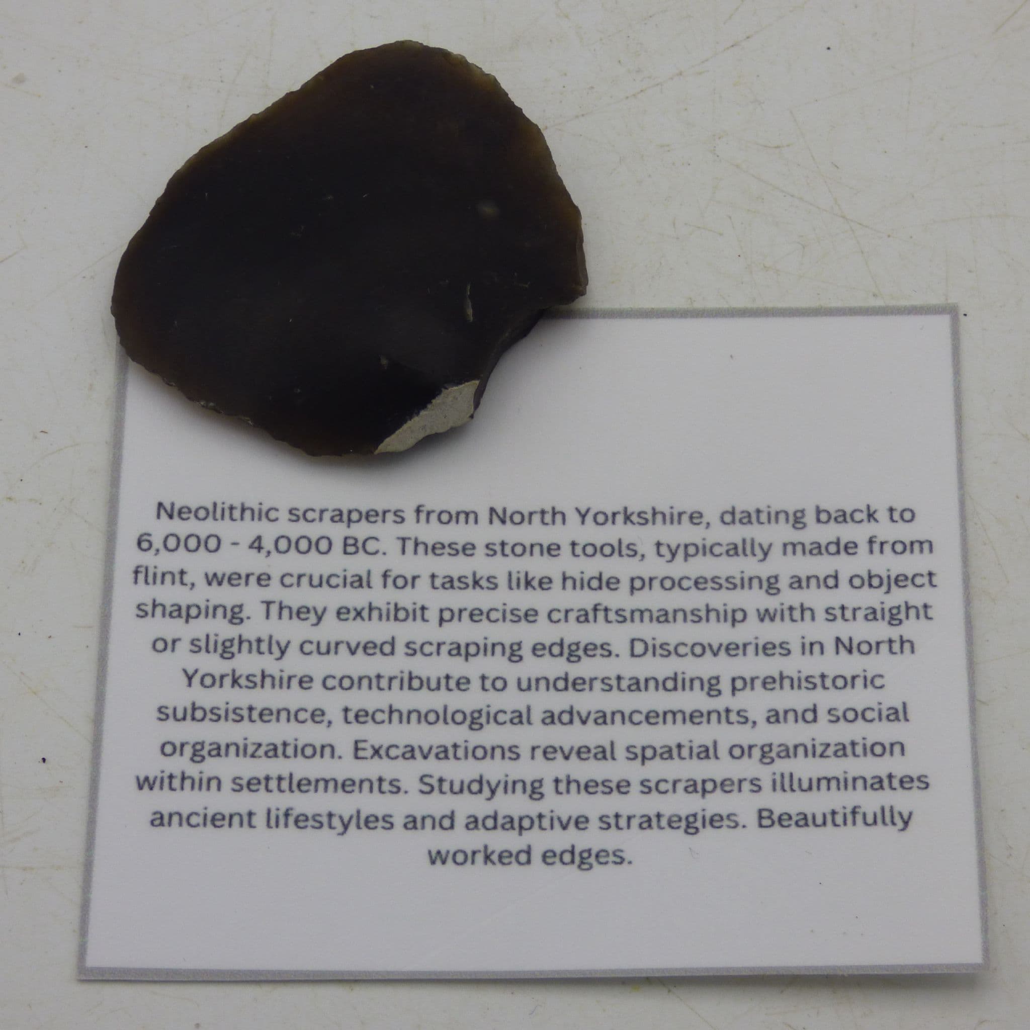 Neolithic Stone tool scraper N Yorkshire UK 6000 to 4000 BC