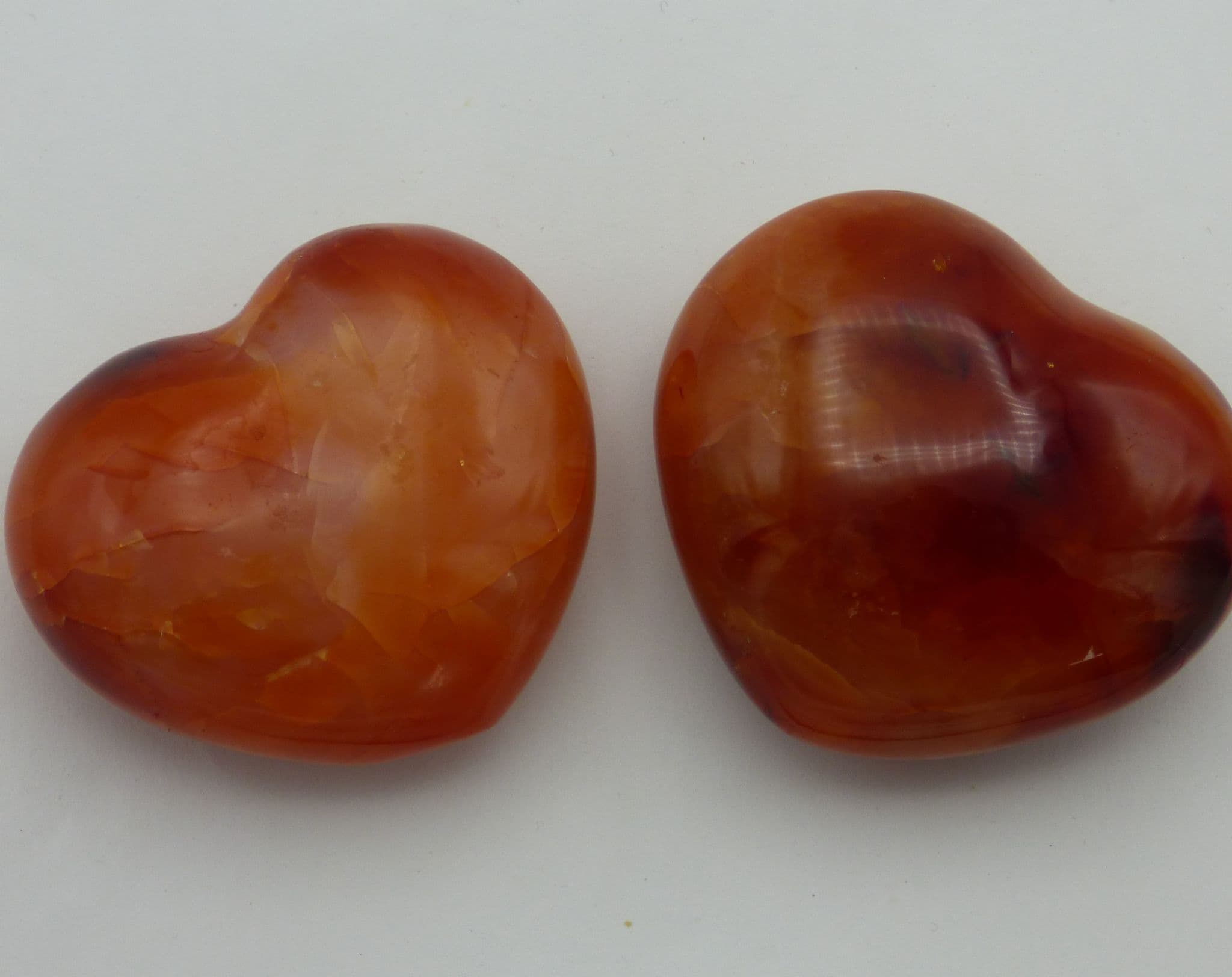 Pair Carnelian Hearts Wedding Twins Anniversary Engagement Gift Idea