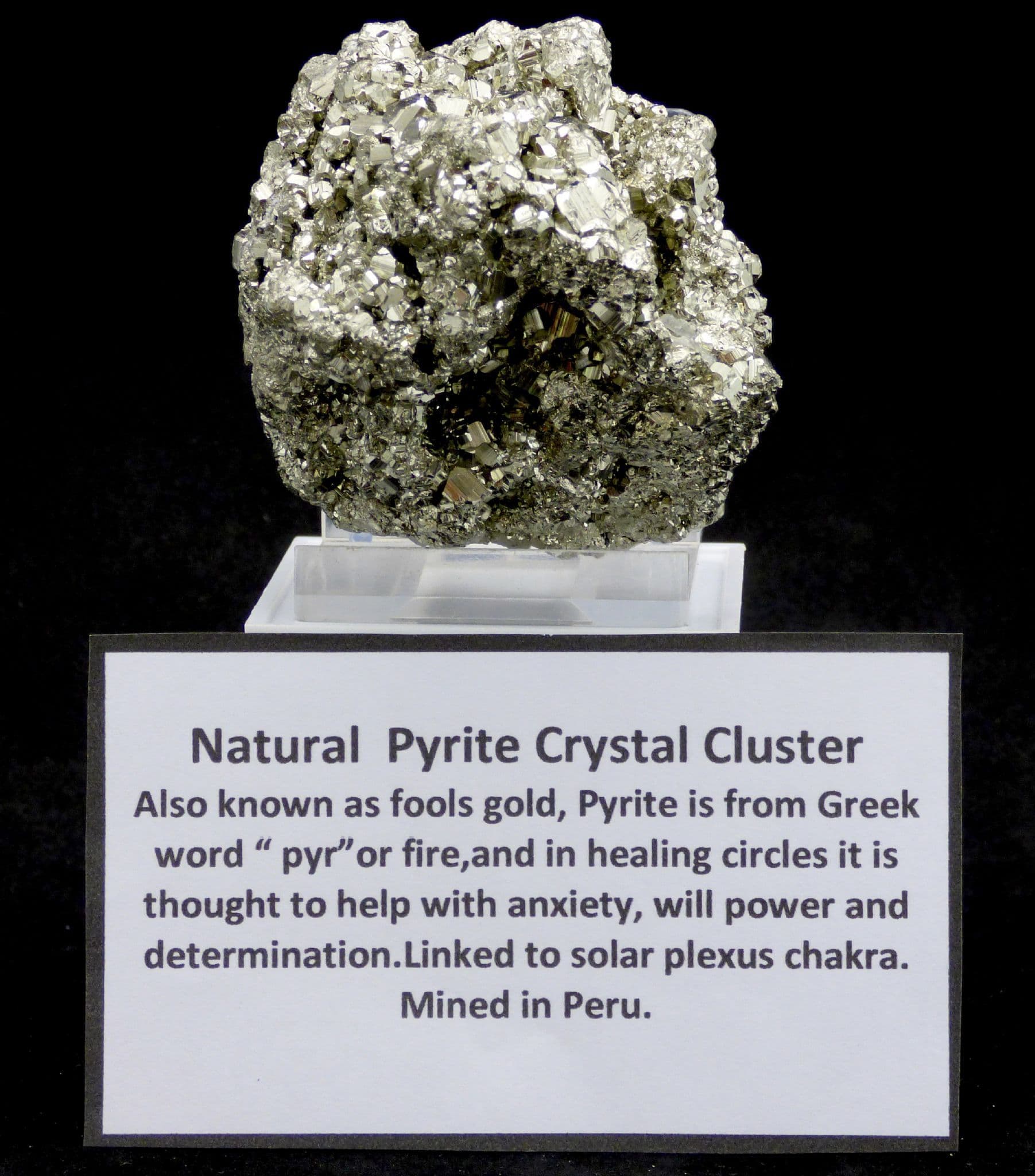 Peruvian Natural Pyrite Cluster Fools Gold Crystal Cluster 260 gms