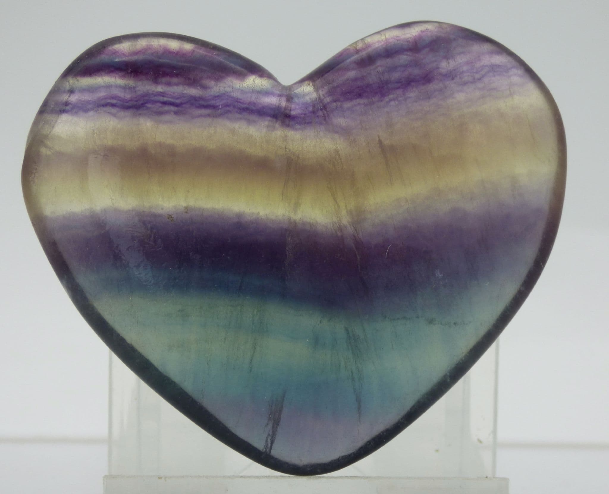 Rainbow Fluorite Crystal Heart  5.5 x 4.2 cm  cm 58  gms