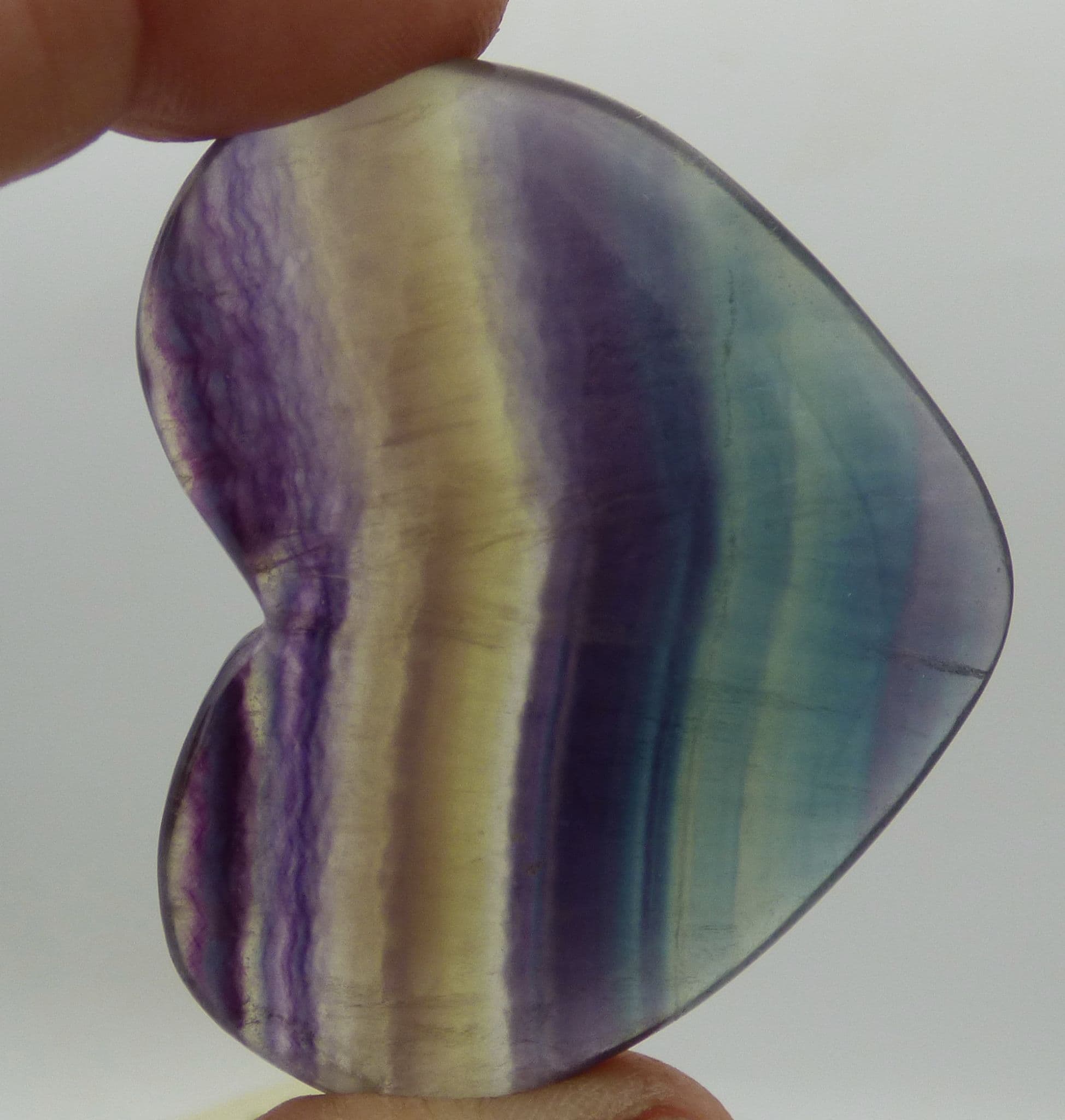 Rainbow Fluorite Crystal Heart  5.5 x 4.2 cm  cm 58  gms