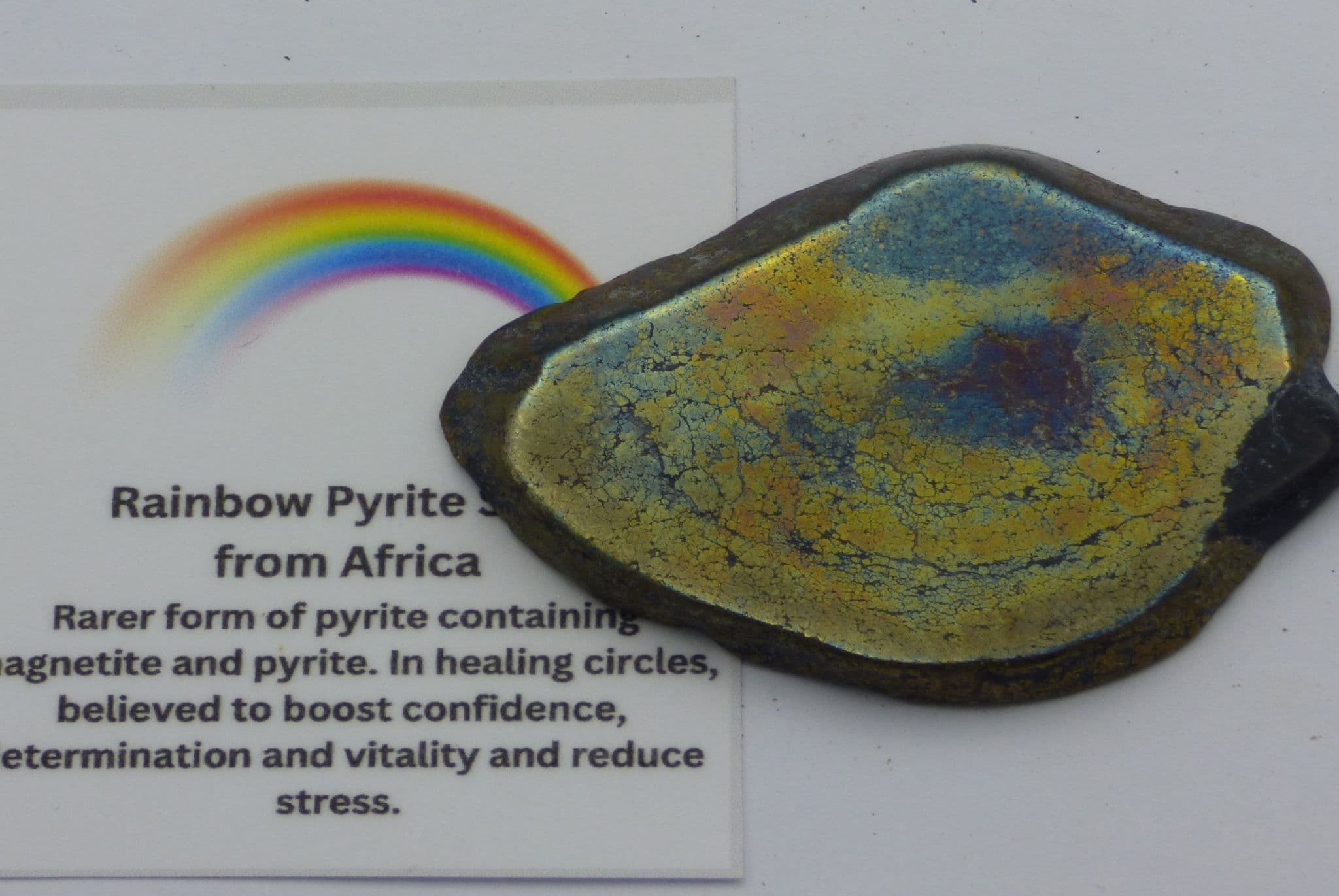 Rainbow Pyrite Slice from Africa 5.8 cm