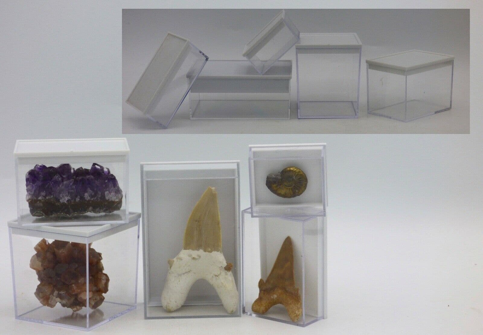 Set of 3 Clear Topped Acrylic Display/ Collectors  Boxes  Choose from 5 Sizes