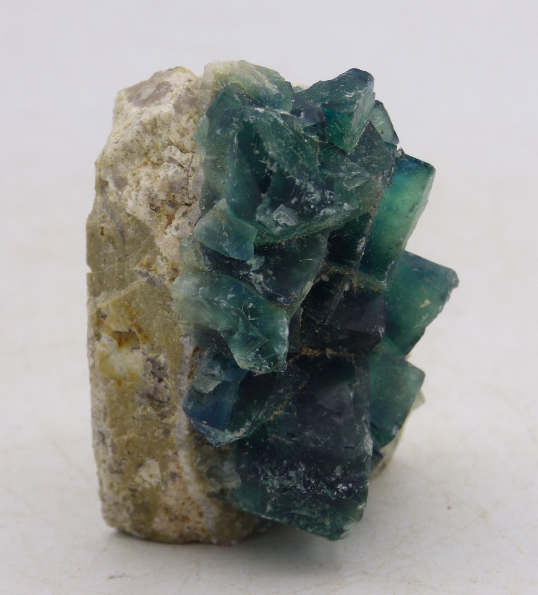 Small  Natural Green Fluorite Crystal Cluster from Madagascar  with Display Stand