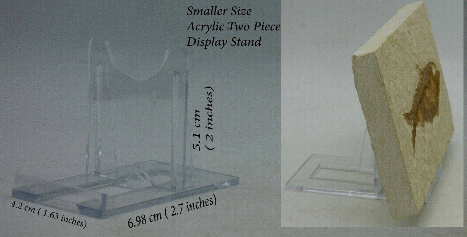 Wholesale Bulk Lot of 50 acrylic two-piece Display Stands SMALLER SIZE